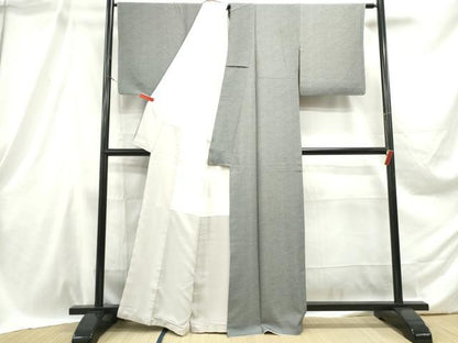 平和屋着物■上質な小紋 鹿の子文 黒地 正絹 逸品 DABB5371qa
