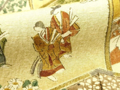 平和屋着物■上質な小紋 風景人物文 正絹 逸品 DABB5416qa