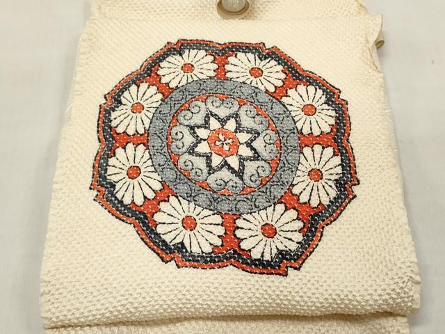 平和屋着物●名門 藤娘きぬたや・総絞り 名古屋帯 帯反物 花絵皿文 逸品 DABB6323we