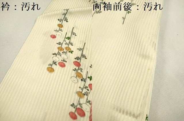 平和屋着物■上質な小紋 光琳菊 舞蝶文 正絹 逸品 DABB6524ea