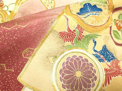 平和屋着物■豪華黒留袖 駒刺繍 冊子鳳凰花松文 暈し染め 金彩 正絹 逸品 DABB6599ea