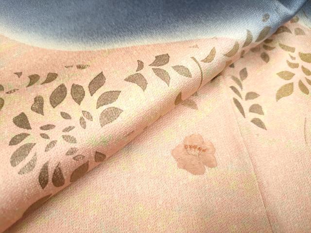 平和屋着物■訪問着 刺繍 竹器枝花文 暈し染め 金彩 正絹 逸品 DABB6601ea