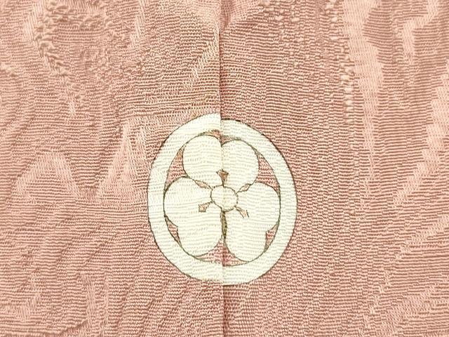 平和屋着物■上質な色無地　墨流し地紋　蘇芳香色　正絹　逸品　DABB6657ea