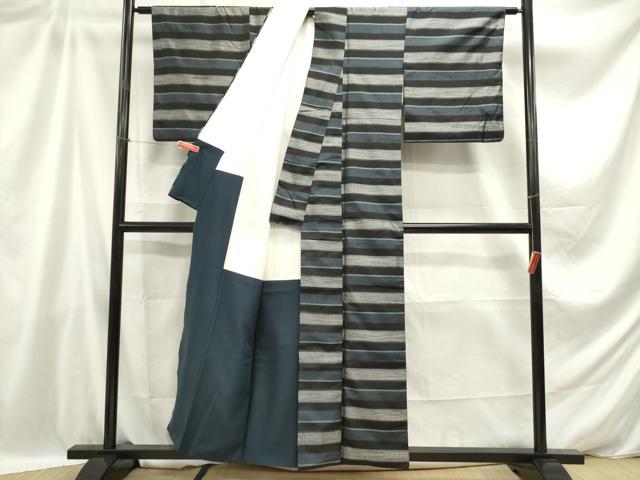 平和屋着物■本場大島紬　横段文　正絹　逸品　DABB6684ea