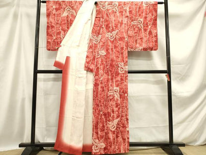平和屋着物■上質な小紋 総絞り 蘭 よろけ縞 正絹 逸品 DABB6693ea