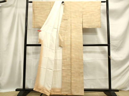 平和屋着物■上質な小紋　霞文　暈し染め　お召縮緬　正絹　逸品　DABB6708ea