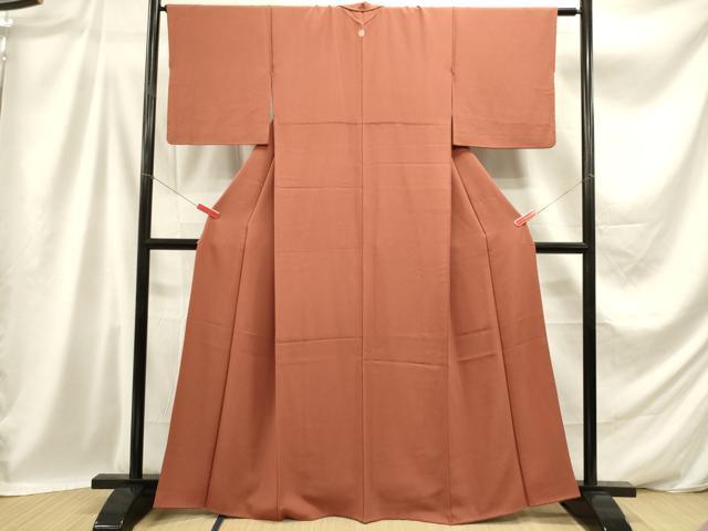 平和屋着物■上質な色無地 紅樺色 正絹 逸品 DABB6709ea