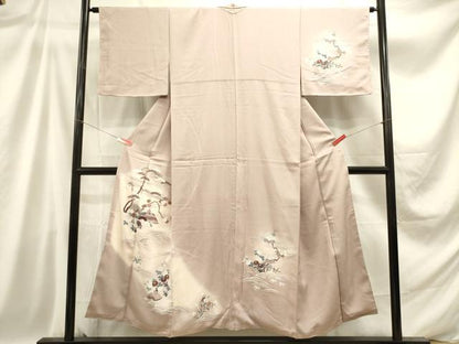 平和屋着物■訪問着 風景花文 松竹梅 暈し染め 銀彩 正絹 逸品 未使用 DABB6715ea