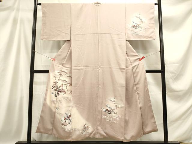 平和屋着物■訪問着 風景花文 松竹梅 暈し染め 銀彩 正絹 逸品 未使用 DABB6715ea