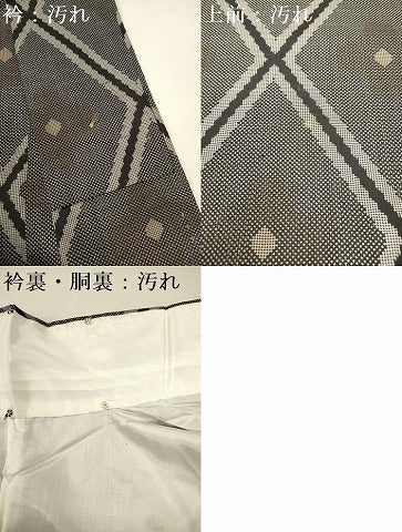 平和屋着物■本場大島紬　7マルキ　格子花文　正絹　逸品　DABB6716ea