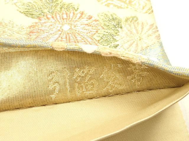 平和屋着物◎六通柄袋帯 唐織 錦秀扇面文 金糸 引箔 正絹 逸品 DABB6734ea