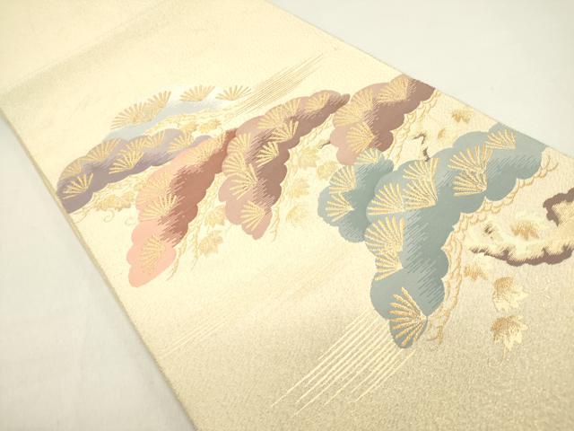 平和屋着物◎六通柄袋帯 老松 金糸 正絹 逸品 DABB6749ea