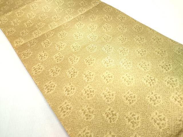 平和屋着物◎両面 六通柄袋帯 流水花文 金糸 正絹 逸品 DABB6795ea