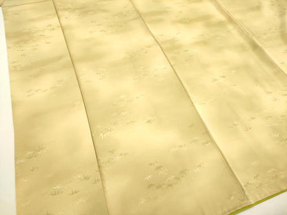 平和屋着物▼上質な小紋　地紋起こし　笹の葉　暈し染め　正絹　逸品　DABB6799ea