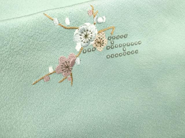 平和屋着物▼色留訪問着　総刺繍　雪輪花鳥松文　暈し染め　金銀糸　正絹　逸品　DABB6801ea