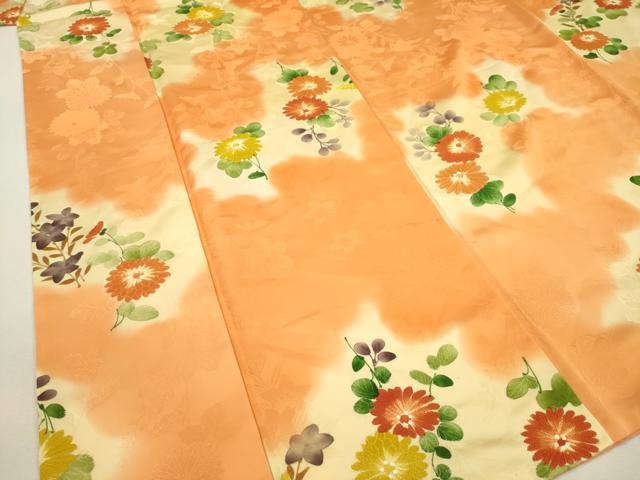 平和屋着物▼上質な小紋　地紋起こし　菊　桔梗　正絹　逸品　DABB6806ea