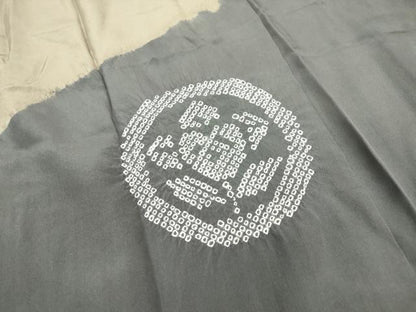 平和屋着物■男性 長襦袢 袷 絞り 手描き 家紋色紙松文 正絹 逸品 DABB6813ea