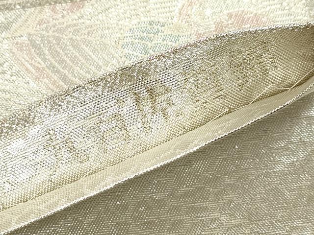 平和屋着物◎九百佐賀錦 六通柄袋帯 七彩唐草文 銀糸 正絹 逸品 DABB6878ea