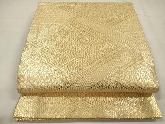 平和屋着物◎本綾佐賀錦 全通柄袋帯 吉祥文 金糸 証紙付き 正絹 逸品 DABB6885ea