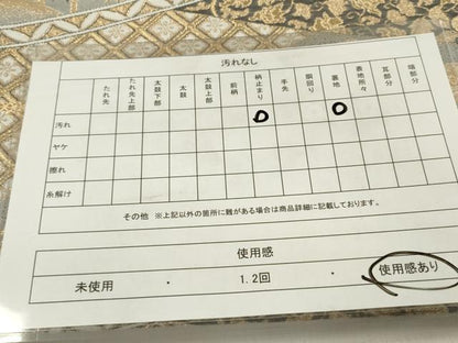 平和屋着物◎六通柄袋帯 唐織 地紙花松文 葡萄蔦の葉 金糸 正絹 逸品 DABB6910ea