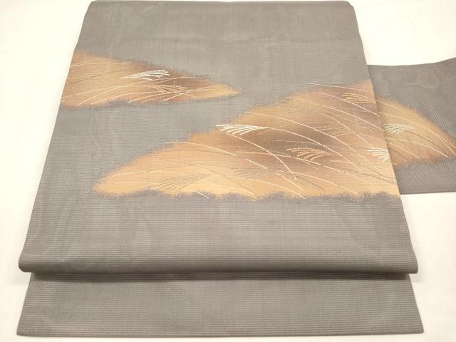 平和屋着物＊夏物 九寸名古屋帯 芒 ススキ 正絹 逸品 DABB6923ea