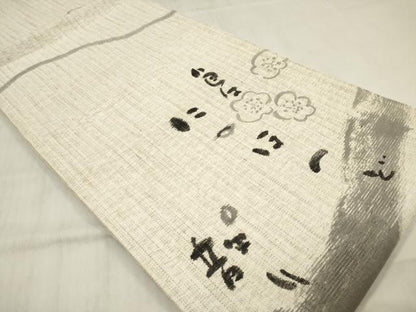 平和屋着物＊夏物 六通柄袋帯 宮脇綾子 いろは歌 梅 正絹 逸品 DABB6926ea