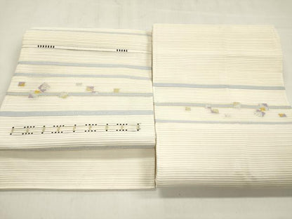 平和屋着物＊夏物 絽綴れ つけ帯 横段文 金銀糸 正絹 逸品 DABB6929ea