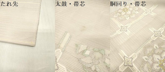 平和屋着物＊夏物 絽綴れ 太鼓柄袋帯 格天井花文 金銀糸 正絹 逸品 DABB6930ea