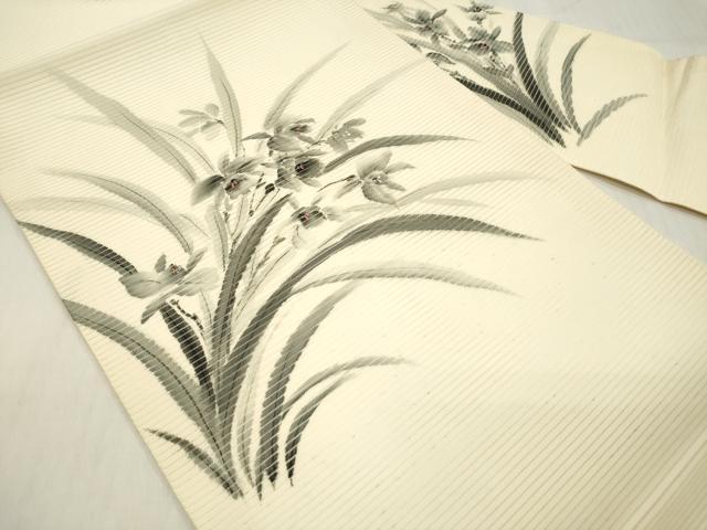 平和屋着物＊夏物 九寸名古屋帯 手描き 水仙 正絹 逸品 DABB6934ea