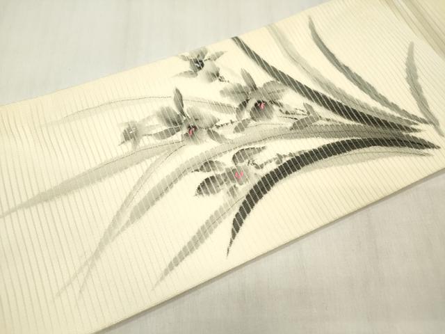 平和屋着物＊夏物 九寸名古屋帯 手描き 水仙 正絹 逸品 DABB6934ea