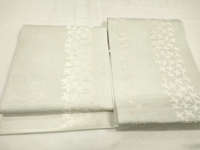 平和屋着物＊夏物　西陣　川島織物　つけ帯　飛鳥文　銀糸　正絹　逸品　DABB6945ea