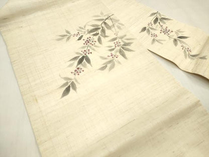 平和屋着物＊夏物 九寸名古屋帯 手描き 南天文 麻 逸品 DABB6969ea