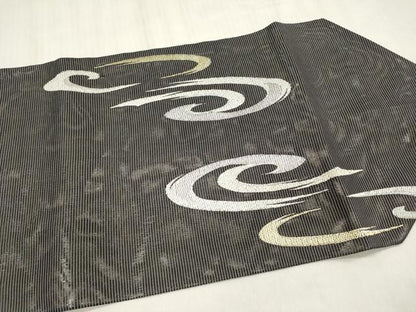 平和屋着物＊夏物　つけ帯　流水文　金銀糸　正絹　逸品　DABB6972ea