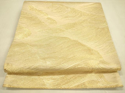 平和屋着物◎西陣　六通柄袋帯　立波文　金糸　正絹　逸品　DABB7017op