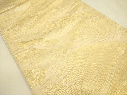 平和屋着物◎西陣　六通柄袋帯　立波文　金糸　正絹　逸品　DABB7017op