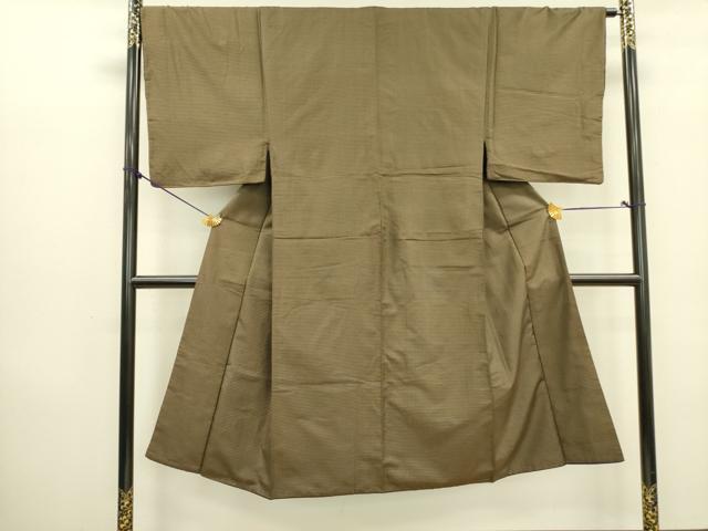 平和屋着物●男性　紬　格子　正絹　逸品　DABB7050op