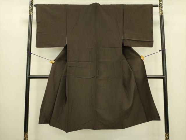 平和屋着物■上質な紬　格子　正絹　逸品　DABB7091op