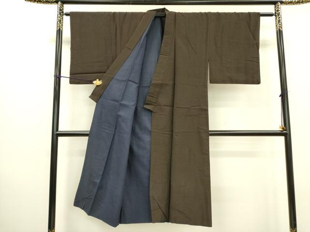 平和屋着物■上質な紬　格子　正絹　逸品　DABB7091op