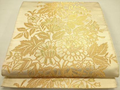平和屋着物●西陣 川島織物 六通柄 本袋帯 草花 金糸 三越扱い 正絹 逸品 DABB7094op