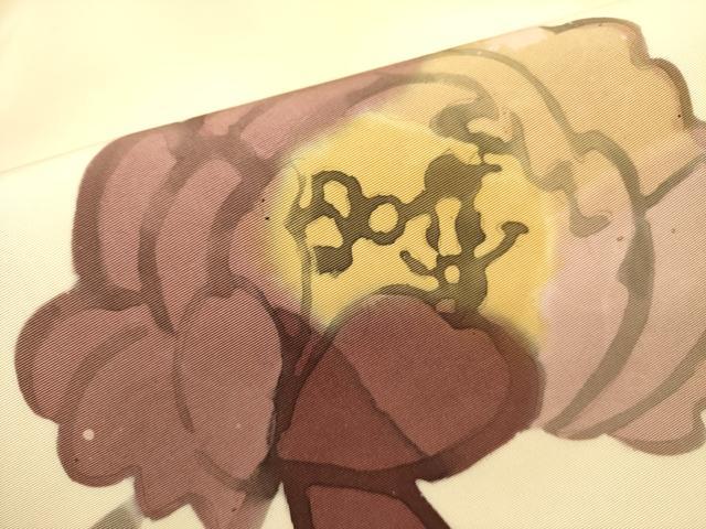 平和屋着物●日展染色作家 高久空木 ろうけつ染 塩瀬 九寸名古屋帯 手描き 草花 逸品 DABB7098op