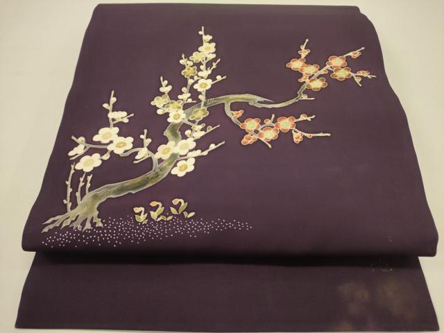平和屋着物●東京友禅 熊谷好博子 塩瀬 九寸名古屋帯 枝梅 正絹 逸品 DABB7101op