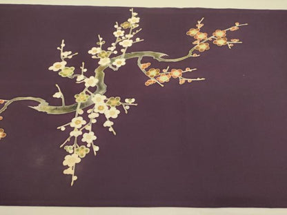 平和屋着物●東京友禅 熊谷好博子 塩瀬 九寸名古屋帯 枝梅 正絹 逸品 DABB7101op