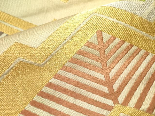 平和屋着物●西陣 川島織物 六通柄 本袋帯 松葉文 金銀糸 正絹 逸品 DABB7106op