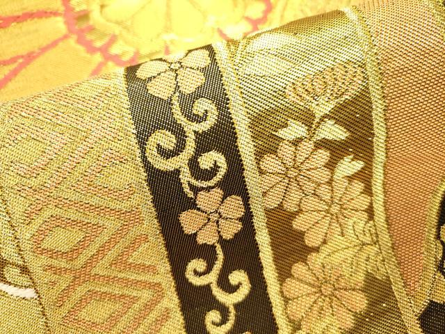 平和屋着物●西陣 川島織物 六通柄 本袋帯 唐織 菊 金銀糸 正絹 逸品 DABB7111op