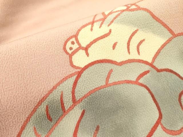 平和屋着物●九寸名古屋帯 作家物 猫 ネコ 鬼しぼ縮緬 正絹 逸品 DABB7112op