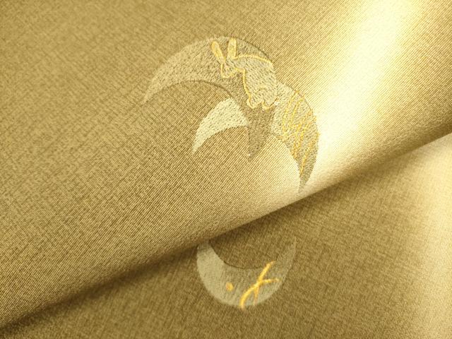 平和屋着物●太鼓柄袋帯 月兎 金糸 正絹 逸品 DABB7138op