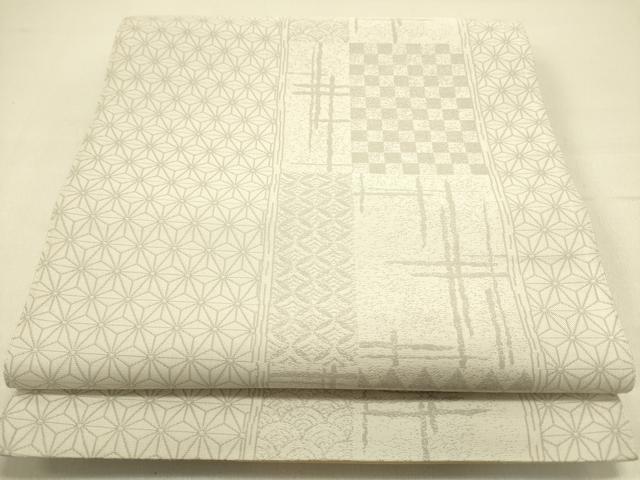平和屋着物●両面 六通柄袋帯 歌舞伎文様市松取り 美濃和紙ずらし箔 絹箔 やまと誂製 正絹 逸品 DABB7144op