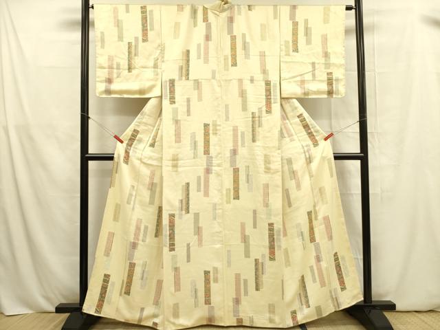 平和屋着物■上質な小紋 短冊花鳥文 正絹 逸品 DABB7173op
