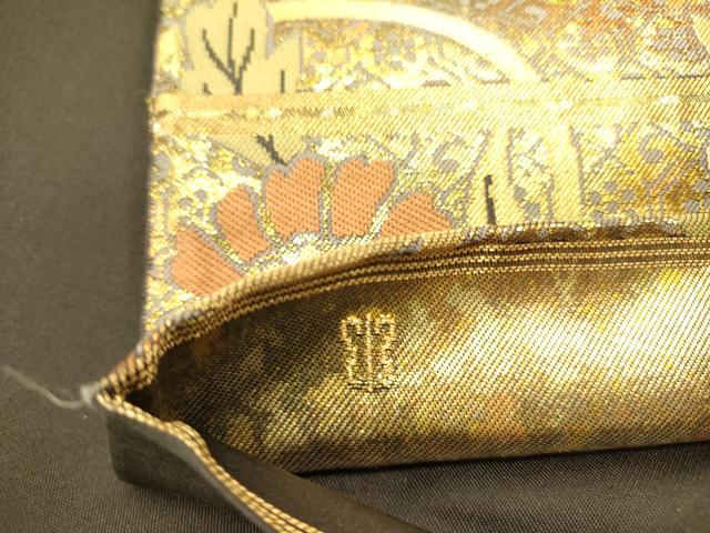 平和屋着物●西陣 川島織物 六通柄 本袋帯 草花 金糸 引箔 正絹 逸品 DABB7228op