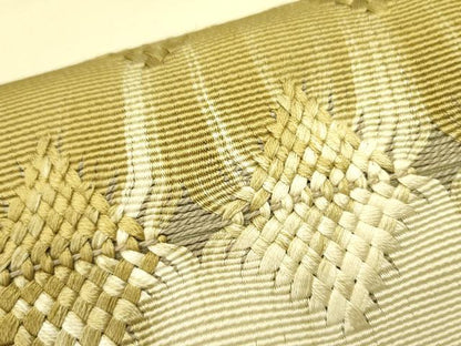 平和屋着物●ひなや工房　くむ・あむ・おる　伊豆蔵明彦　唐組　太鼓柄袋帯　抽象文様　金糸　正絹　逸品　DABB7235op